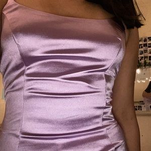Purple satin mini dress💜